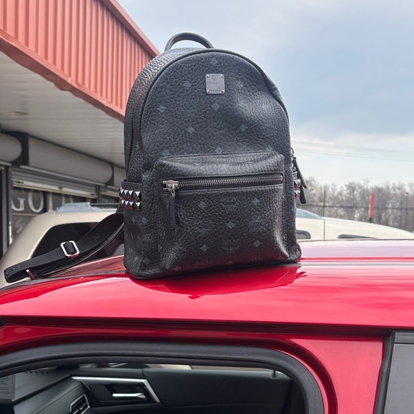 MCM Black Studded Backpack